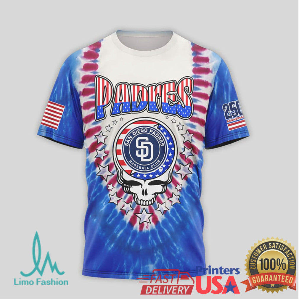 San Diego Padres x Grateful Dead Tie Dye T Shirt - Limotees LLC