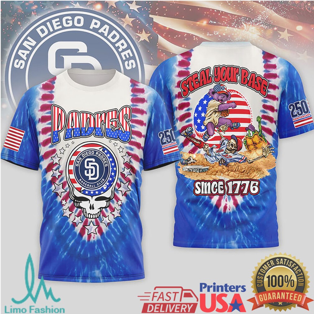 San Diego Padres x Grateful Dead Tie Dye T Shirt - Limotees LLC