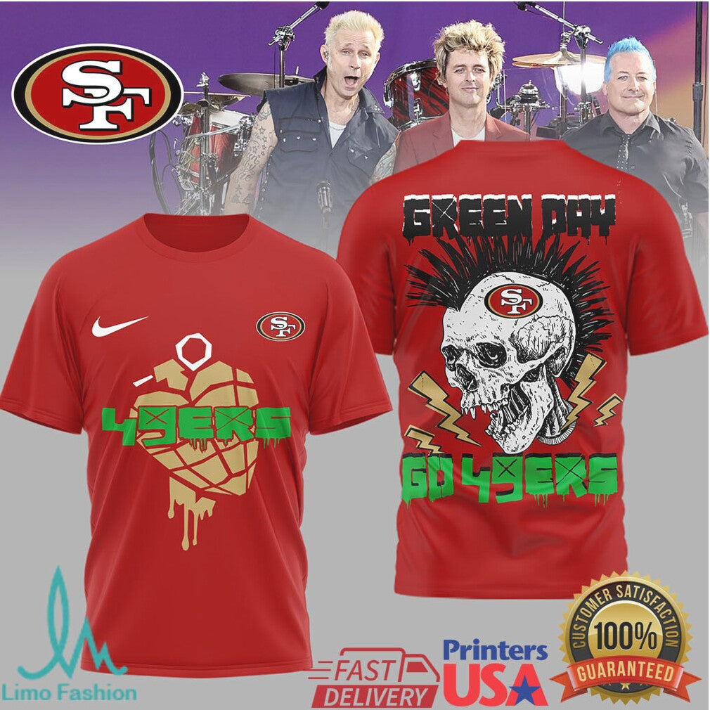 San Francisco 49Ers Green Day Punk Rock Style T Shirt - Limotees LLC