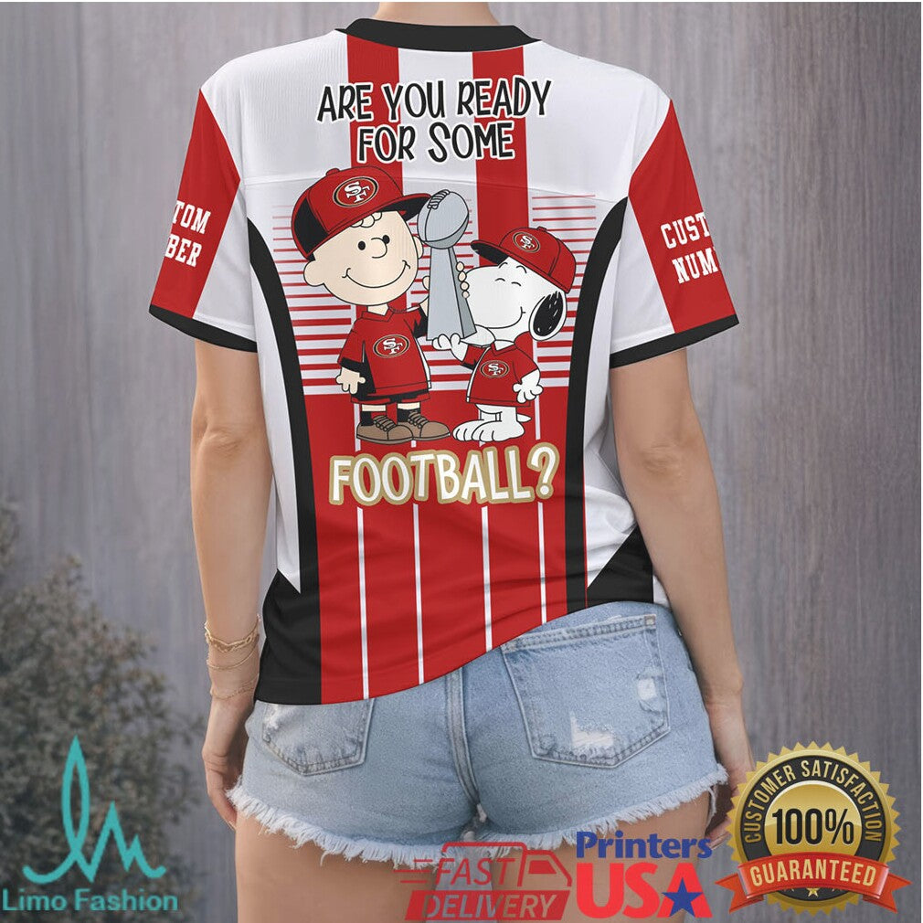 San Francisco 49Ers Snoopy Charlie Brown Nfl Football Jersey Shirt - Limotees LLC