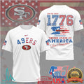San Francisco 49ers 4th of July Stars and Stripes NFL T Shirt - Limotees LLC