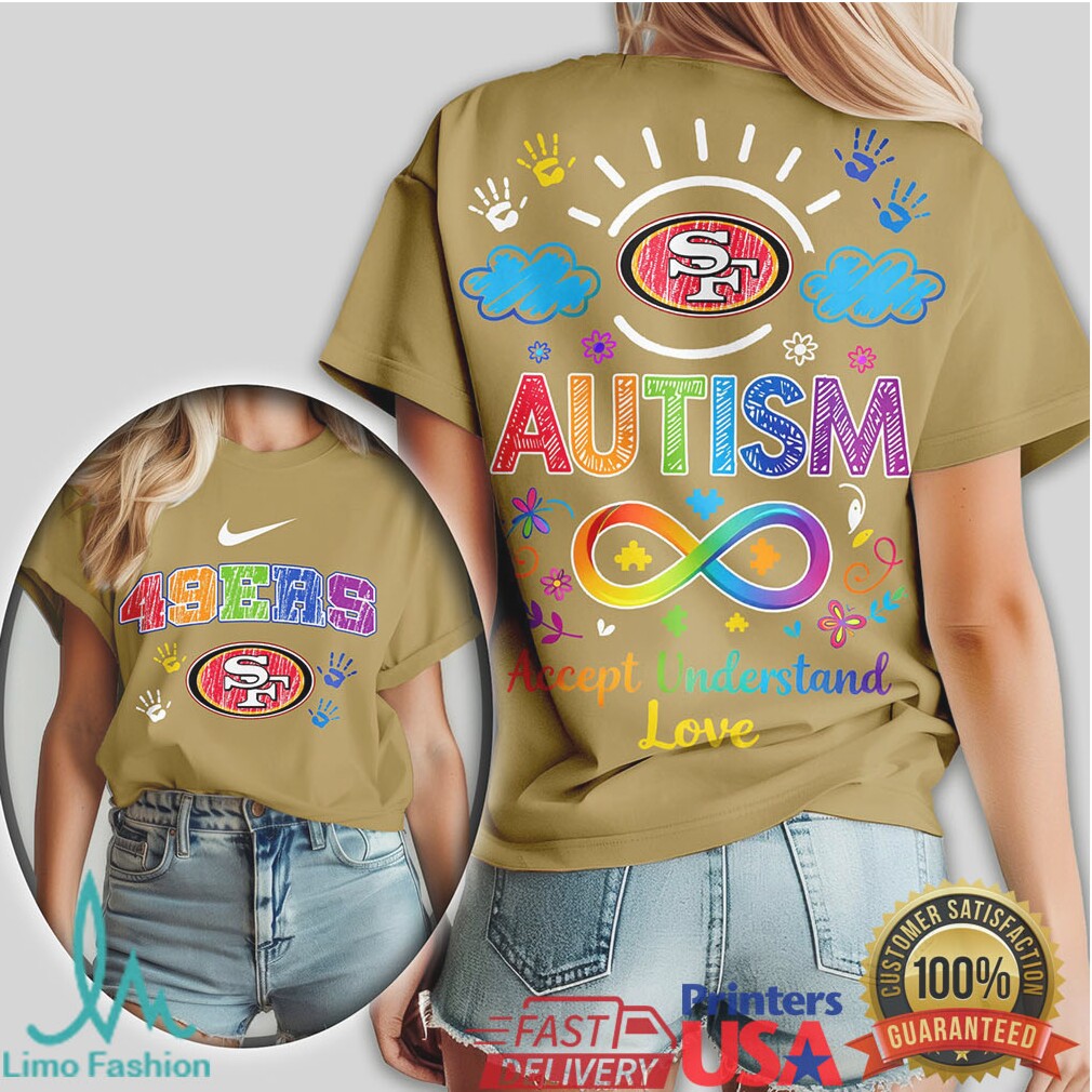 San Francisco 49ers Autism Awareness Shirt Rainbow Puzzle Piece NFL T Shirt - Limotees LLC