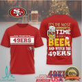 San Francisco 49ers Christmas Beer T Shirt “Most Wonderful Time for a Beer” - Limotees LLC