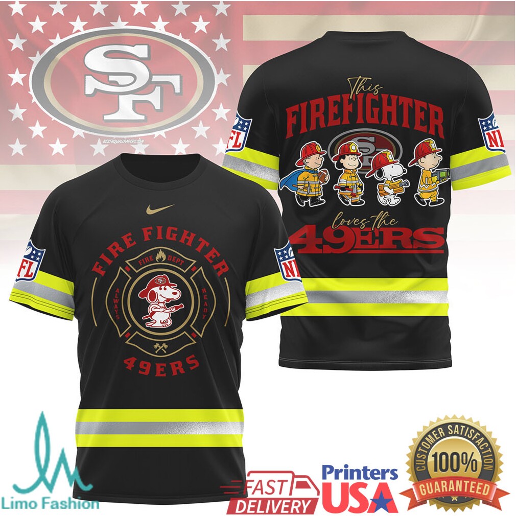 San Francisco 49ers Firefighter Snoopy Peanuts NFL T Shirt - Limotees LLC