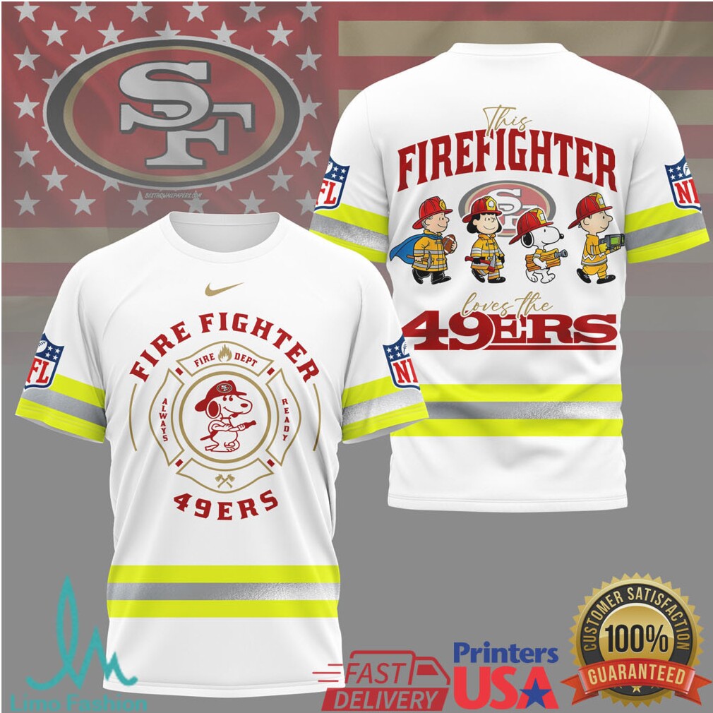 San Francisco 49ers Firefighter Snoopy Peanuts NFL T Shirt - Limotees LLC