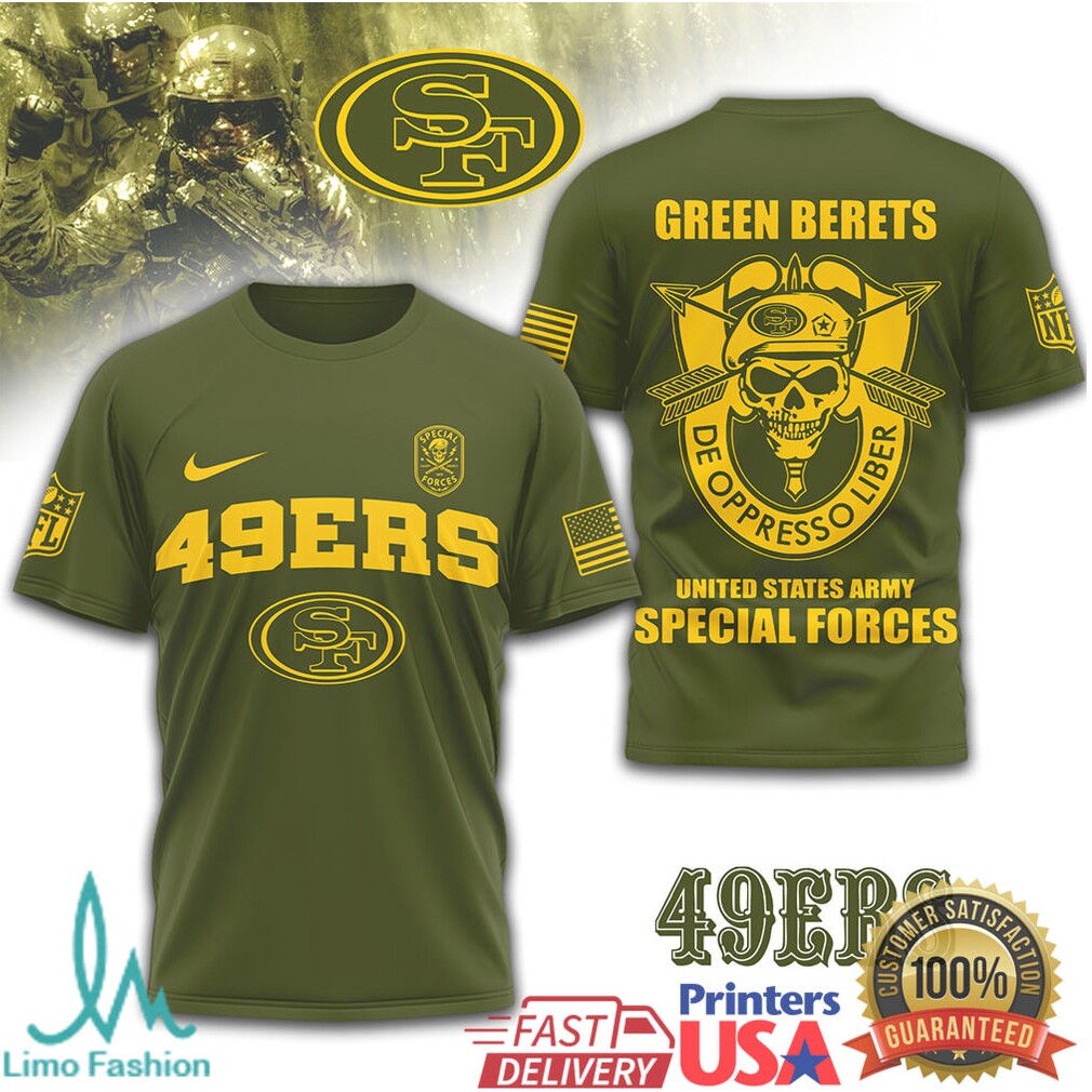 San Francisco 49ers Green Berets US Army Special Forces Military T Shirt - Limotees LLC