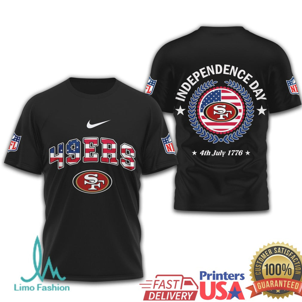 San Francisco 49ers Independence Day T Shirt 49ers 4th of July USA Flag T Shirt - Limotees LLC