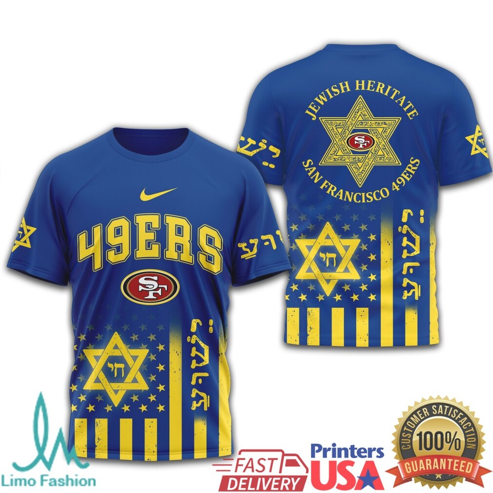 San Francisco 49ers Jewish American Heritage Month Hebrew Graphic T Shirt - Limotees LLC