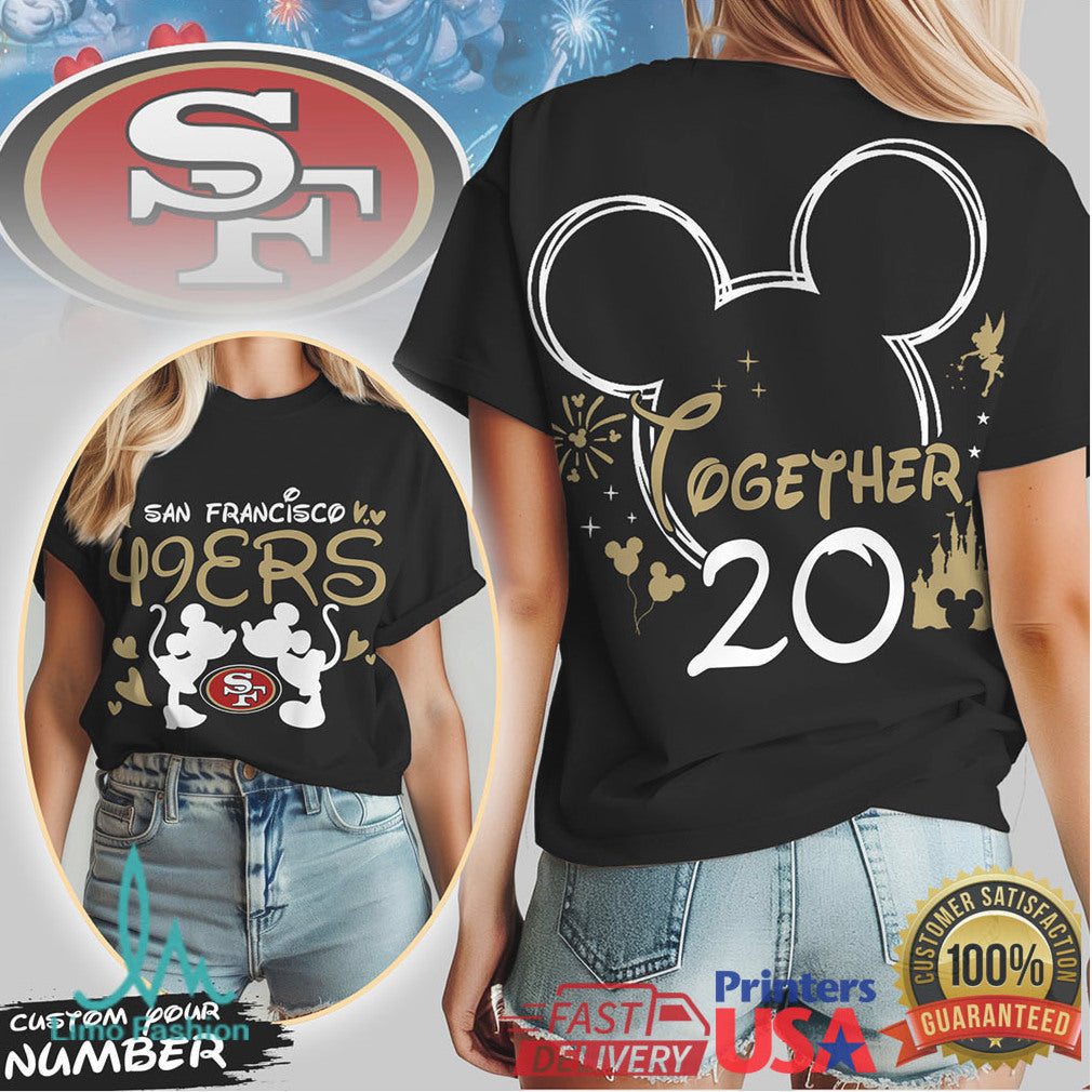 San Francisco 49ers Mickey Mouse Together Since 20XX Custom Anniversary T Shirt - Limotees LLC
