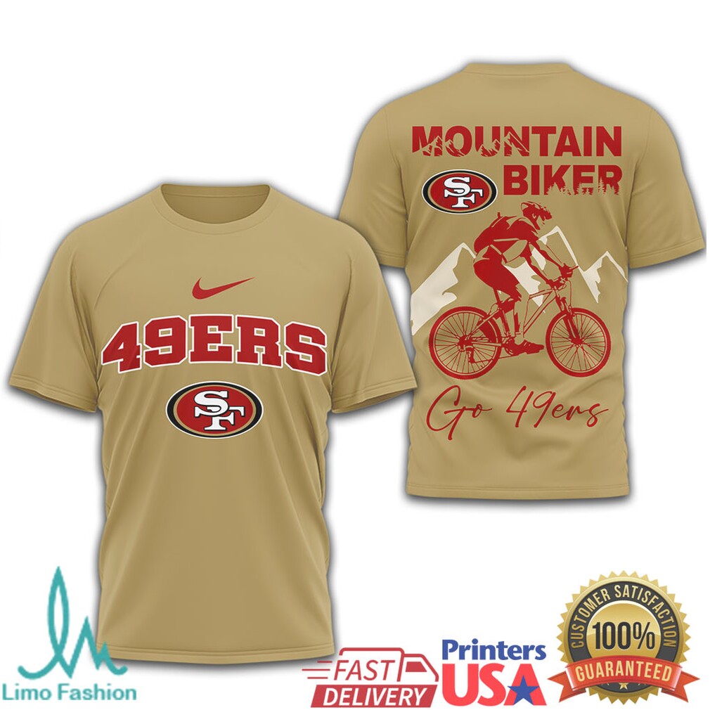San Francisco 49ers Mountain Biker T Shirt Go 49ers MTB Graphic Tee - Limotees LLC
