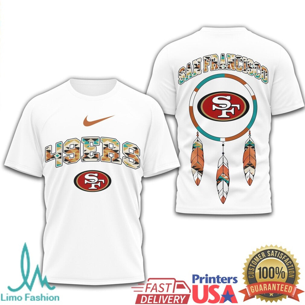 San Francisco 49ers Native Dreamcatcher Tribal Pattern Athletic Logo T Shirt - Limotees LLC