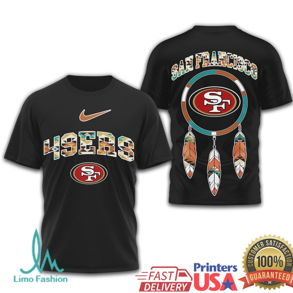 San Francisco 49ers Native Dreamcatcher Tribal Pattern Athletic Logo T Shirt - Limotees LLC