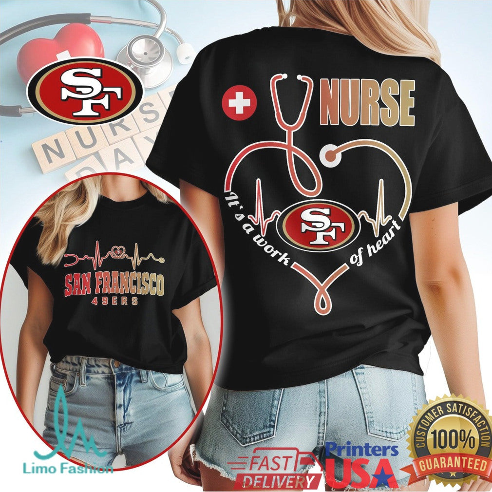 San Francisco 49ers Nurse T Shirt 49ers Faithful Nursing Heart T Shirt