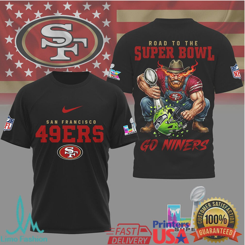 San Francisco 49ers Official Bad Bunny NFL Road To Super Bowl 3D Shirt - Limotees LLC