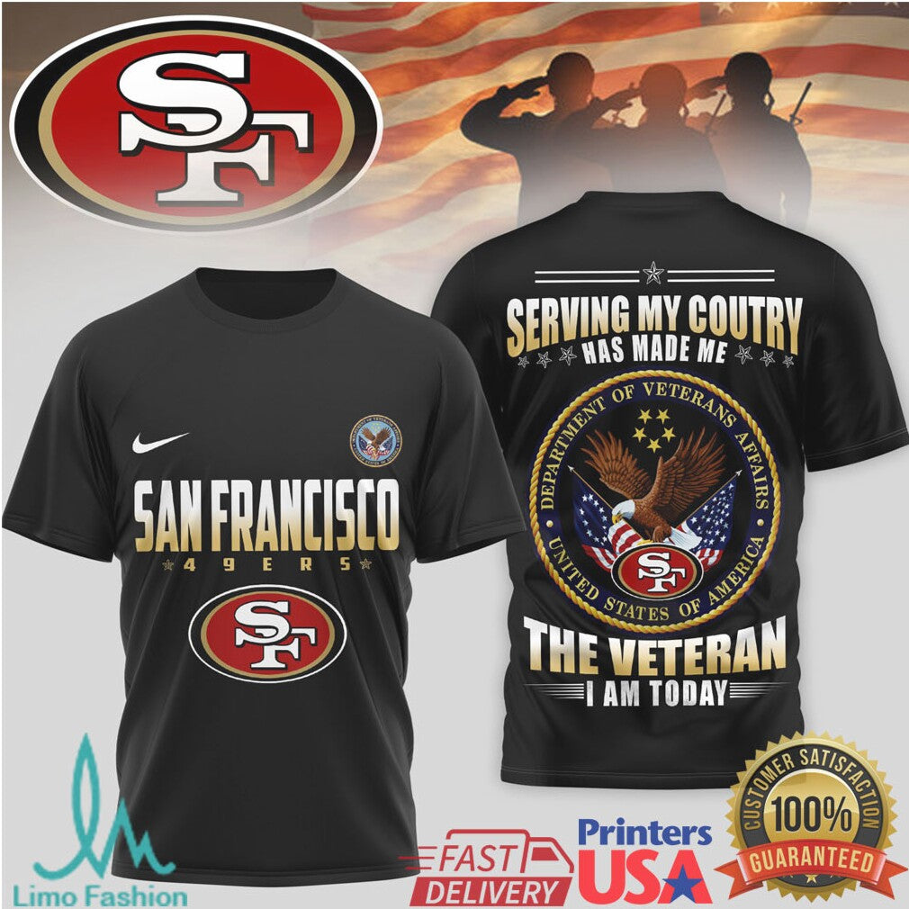 San Francisco 49ers Official NFL Department Of Veterans Affairs 3D Shirt