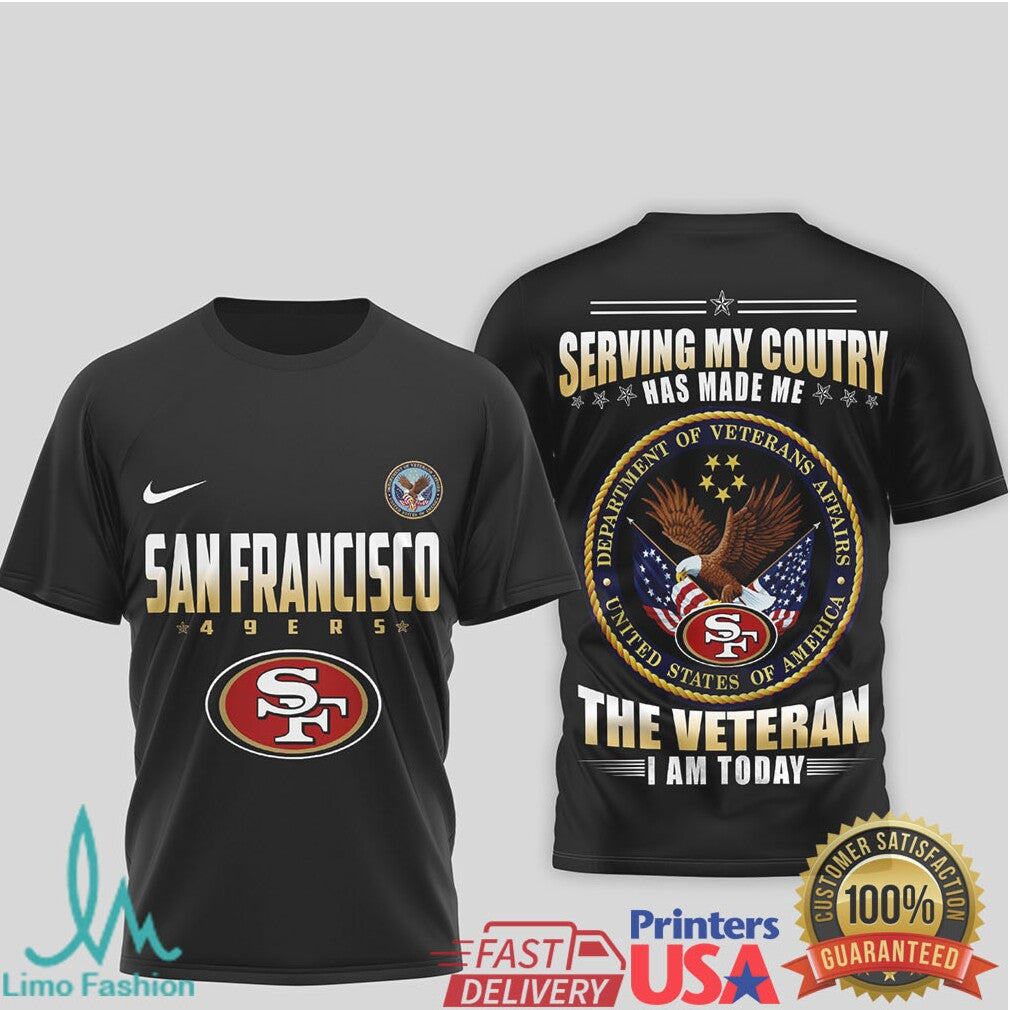 San Francisco 49ers Official NFL Department Of Veterans Affairs 3D Shirt
