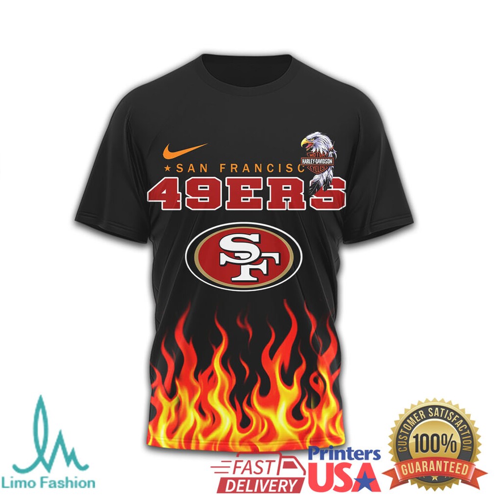 San Francisco 49ers Official NFL Eagle Harley Davidson 3D Shirt - Limotees LLC