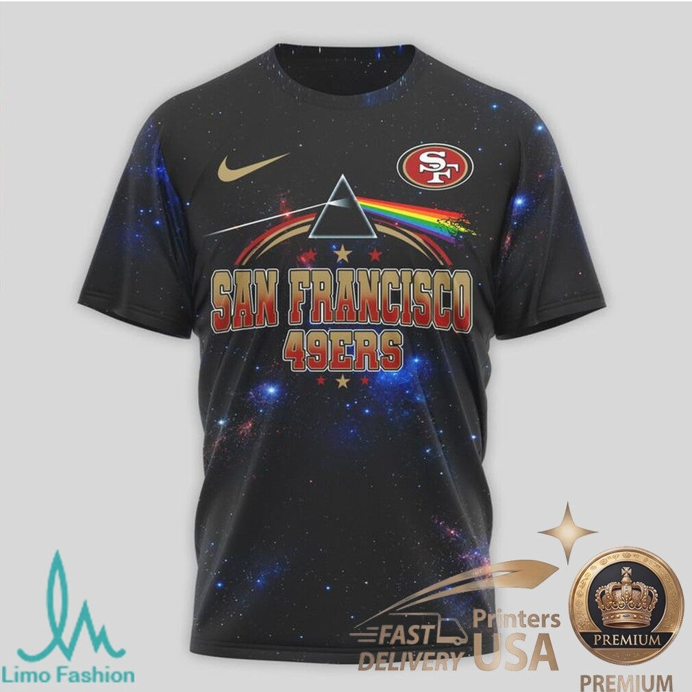 San Francisco 49ers Pink Floyd Galaxy Prism Sports T Shirt - Limotees LLC
