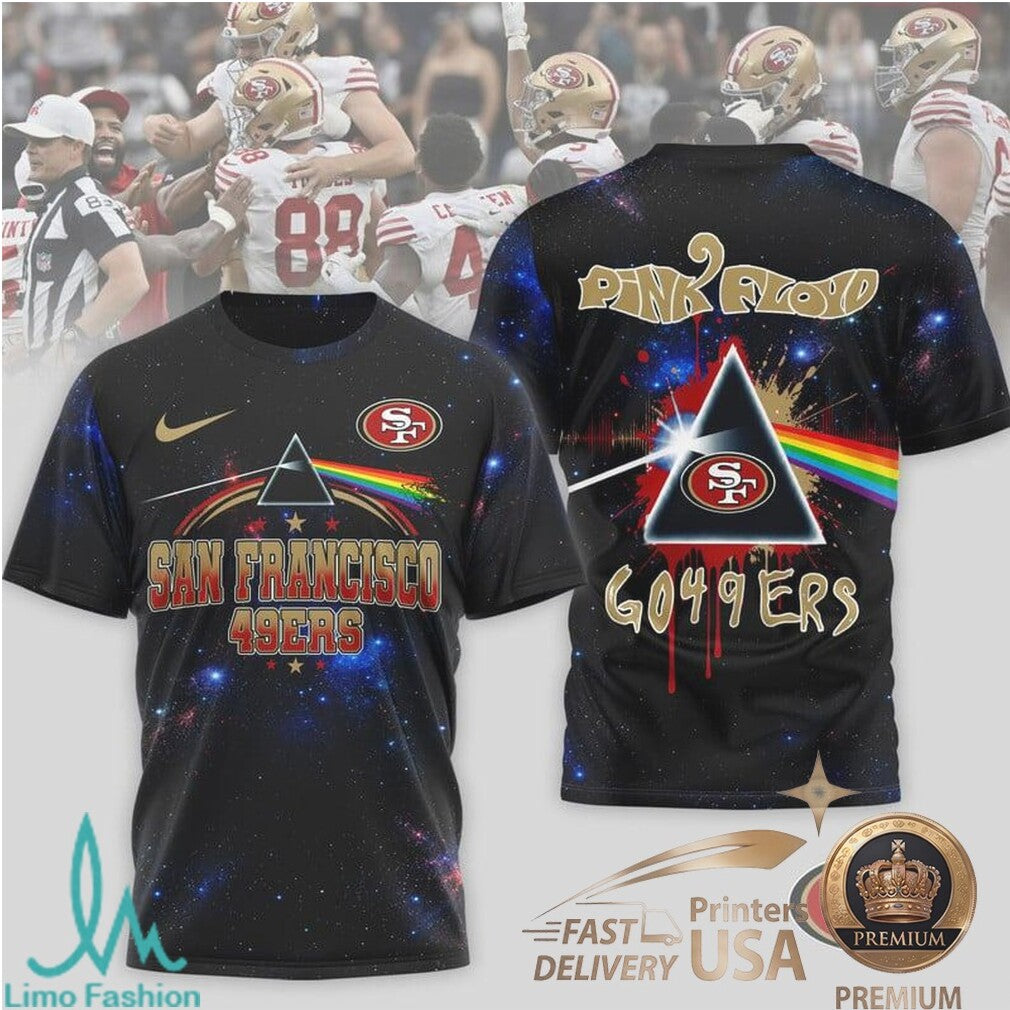 San Francisco 49ers Pink Floyd Galaxy Prism Sports T Shirt - Limotees LLC
