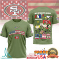 San Francisco 49ers Snoopy 250th Anniversary USA Military Olive T Shirt - Limotees LLC