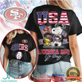 San Francisco 49ers Snoopy America 250 Land Of The Free T Shirt - Limotees LLC