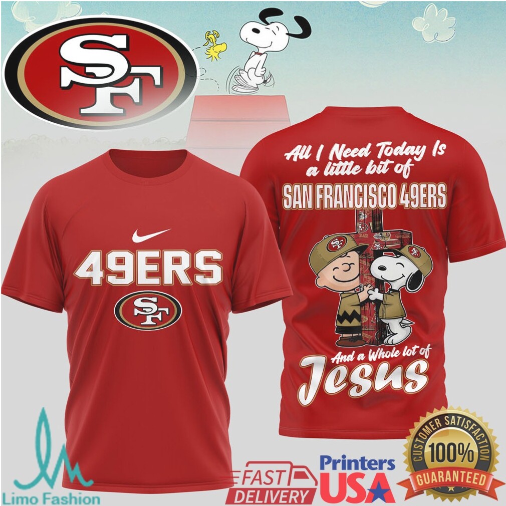 San Francisco 49ers Snoopy Charlie Brown Faith Jesus T Shirt - Limotees LLC