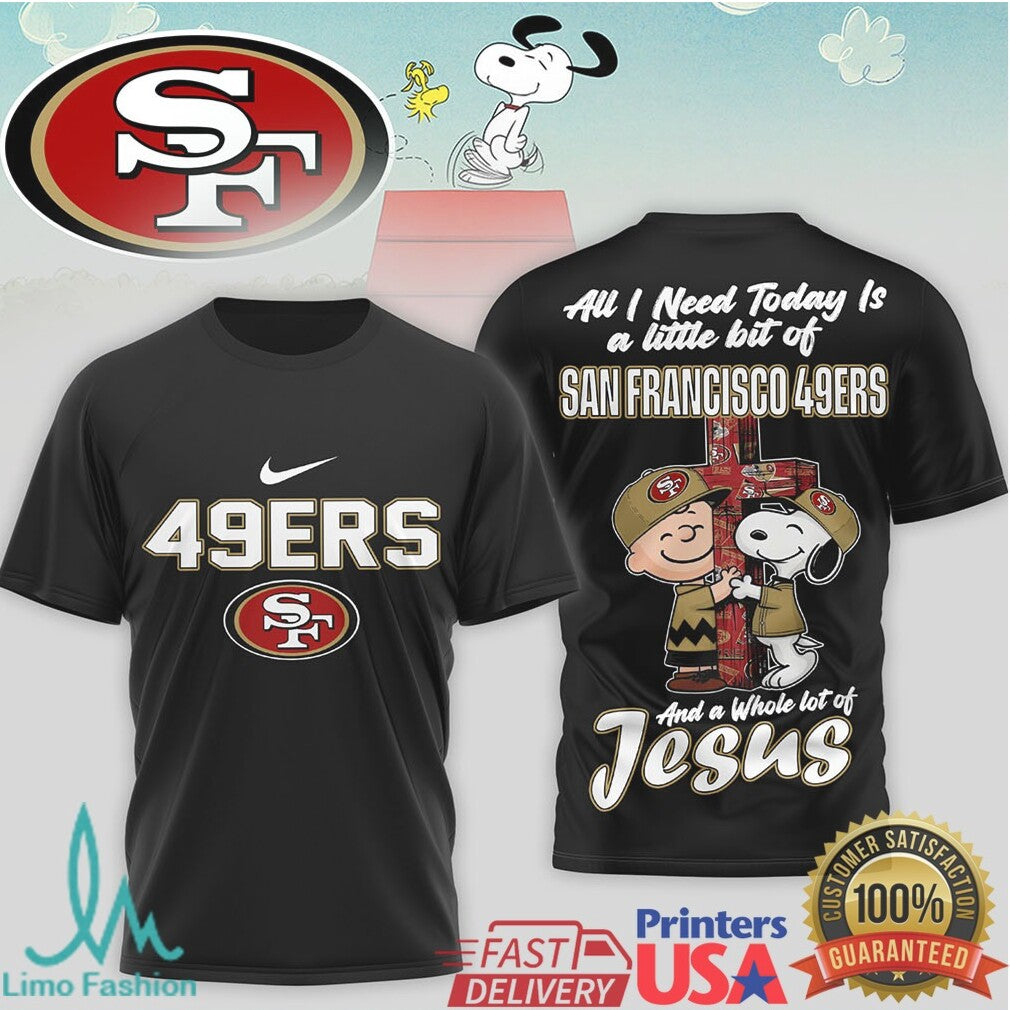 San Francisco 49ers Snoopy Charlie Brown Faith Jesus T Shirt - Limotees LLC