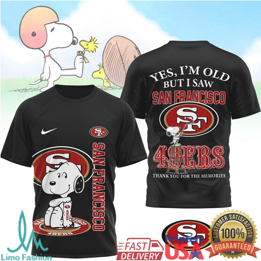 San Francisco 49ers Snoopy T Shirt Classic SF 49ers Peanuts Sports Graphic T Shirt - Limotees LLC
