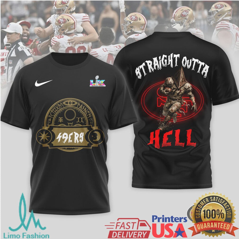 San Francisco 49ers Straight Outta Hell Horror Graphic T Shirt - Limotees LLC