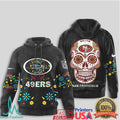 San Francisco 49ers Sugar Skull Day of the Dead NFL T Shirt - Limotees LLC
