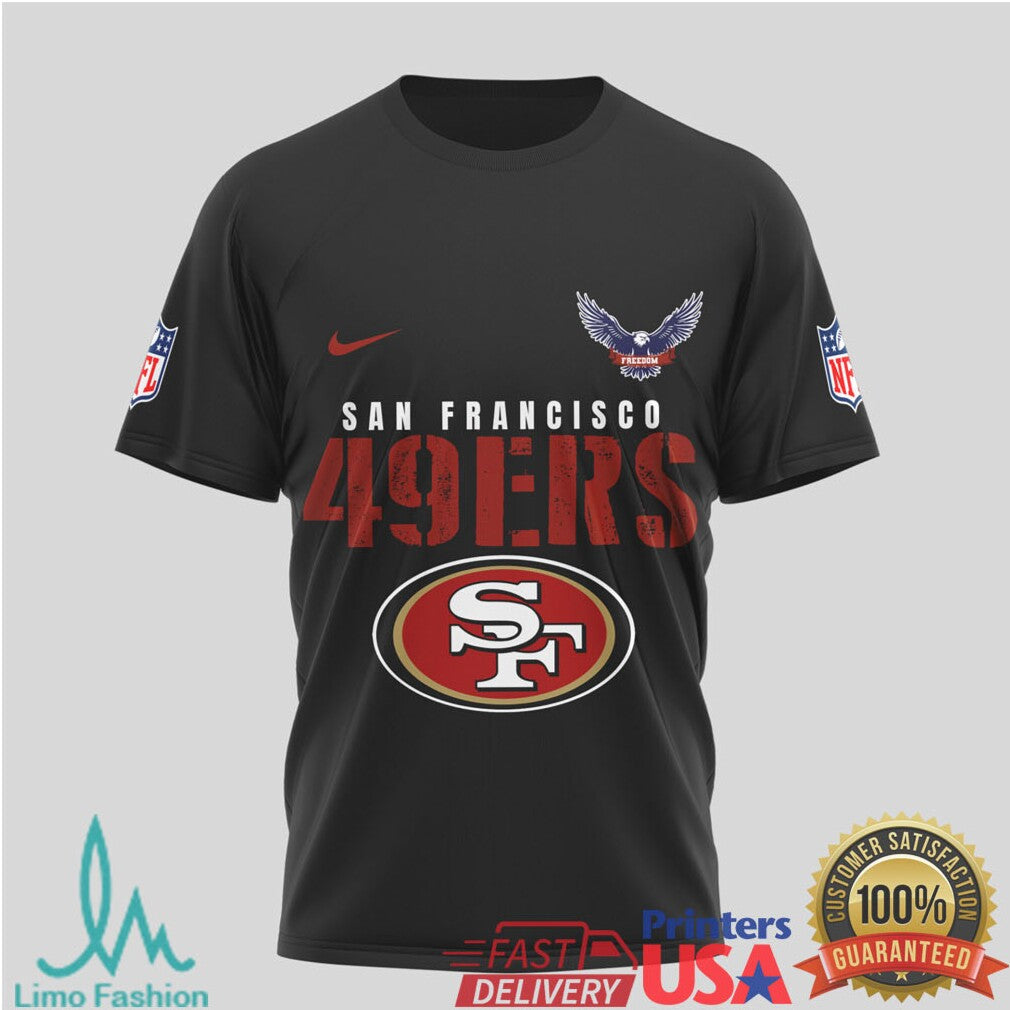 San Francisco 49ers Thank You Veterans Military Appreciation Black T Shirt - Limotees LLC