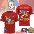 San Francisco 49ers Tom and Jerry NFL Retro Style T shirt - Limotees LLC