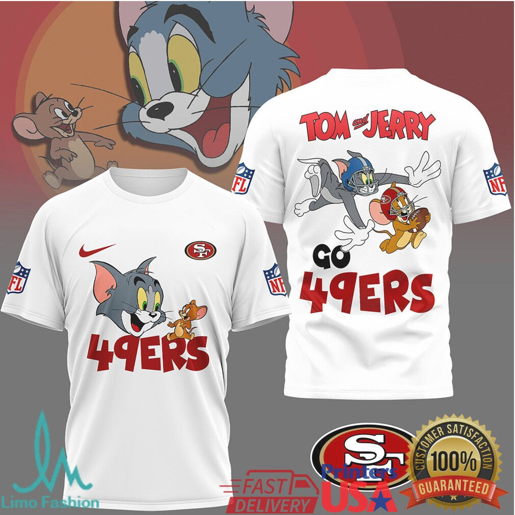 San Francisco 49ers Tom and Jerry NFL Retro Style T shirt - Limotees LLC