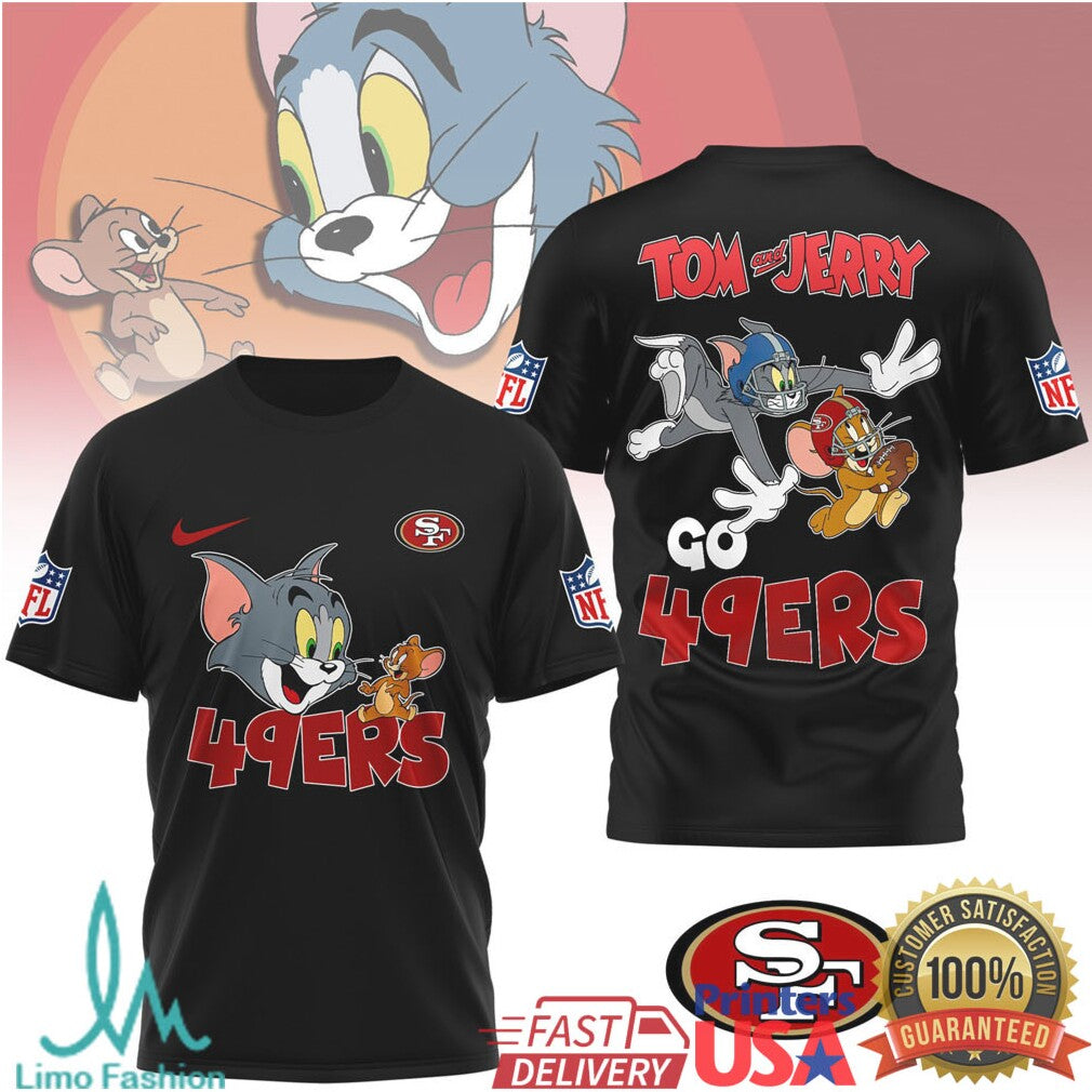 San Francisco 49ers Tom and Jerry NFL Retro Style T shirt - Limotees LLC
