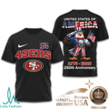 San Francisco 49ers USA 250th Anniversary Eagle Patriotic T Shirt - Limotees LLC