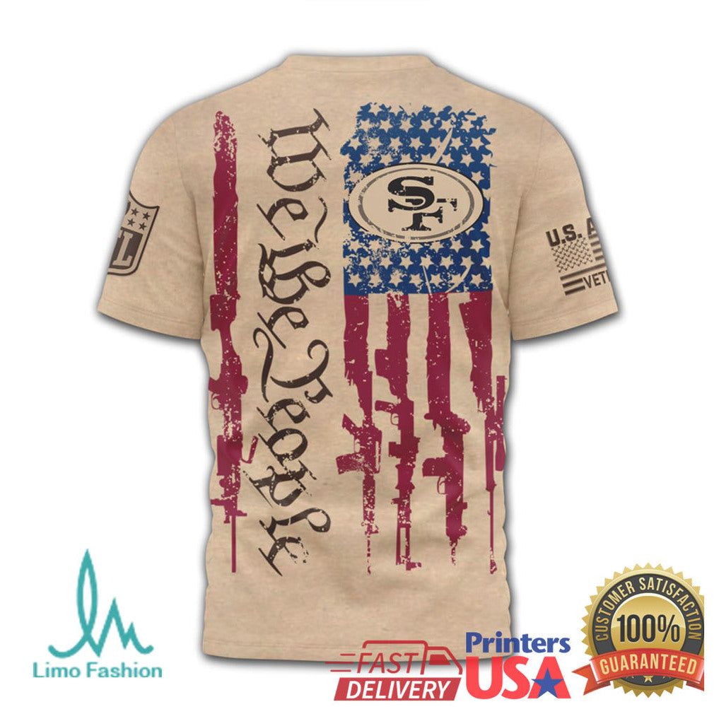 San Francisco 49ers We The People Patriotic Military Tan T Shirt - Limotees LLC