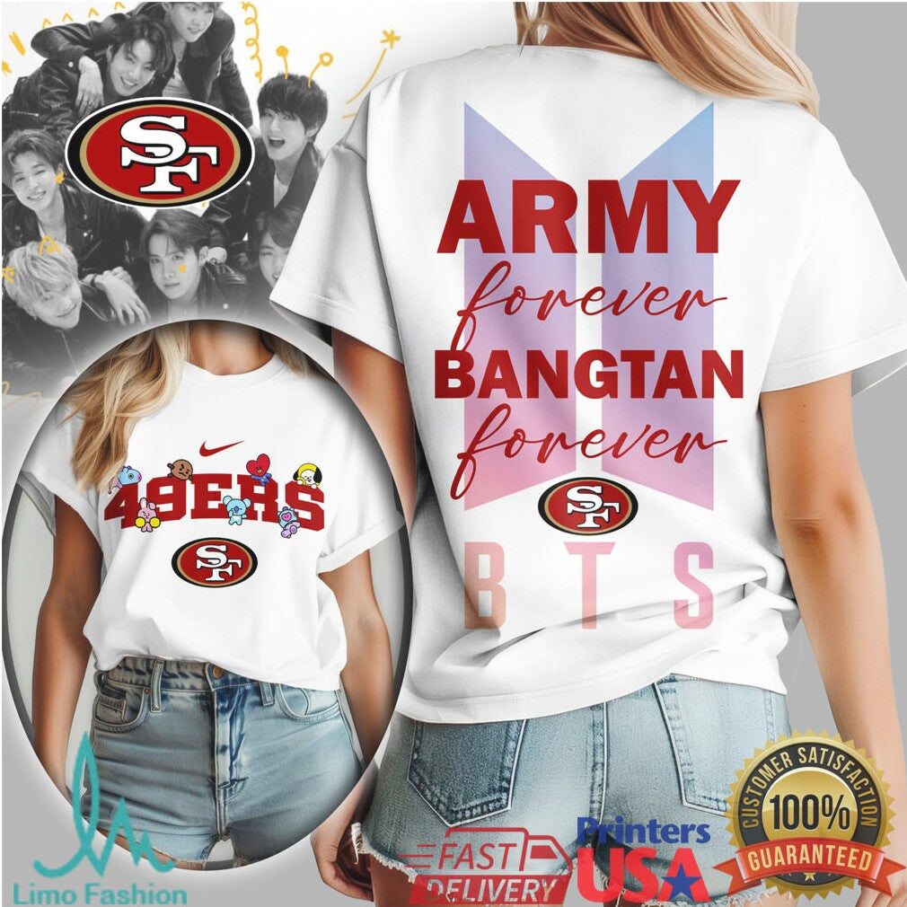 San Francisco 49ers x BTS Army Forever Bangtan NFL Women's Tee - Limotees LLC