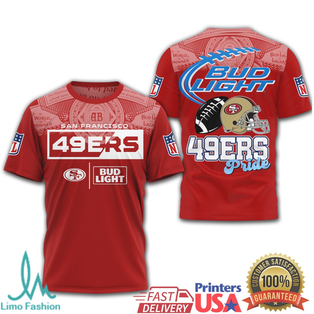 San Francisco 49ers x Bud Light “49ers Pride” Red & Blue Fan Shirt - Limotees LLC