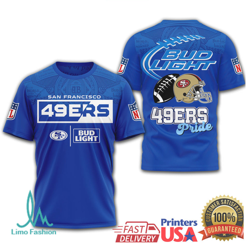 San Francisco 49ers x Bud Light “49ers Pride” Red & Blue Fan Shirt - Limotees LLC