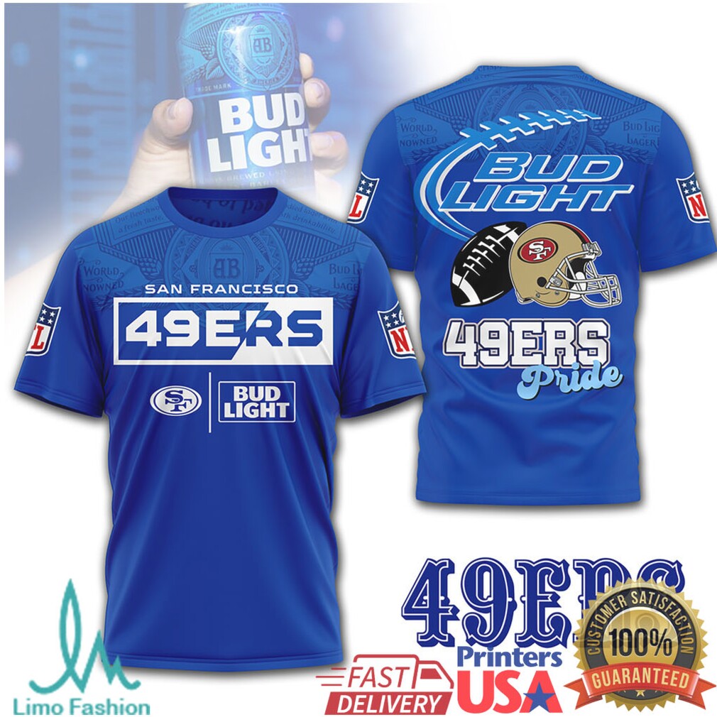 San Francisco 49ers x Bud Light “49ers Pride” Red & Blue Fan Shirt - Limotees LLC