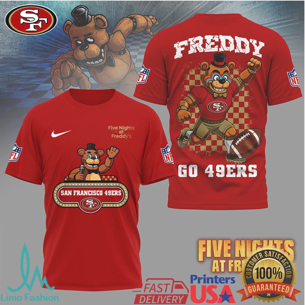 San Francisco 49ers x Freddy Fazbear NFL Game Day T Shirt - Limotees LLC