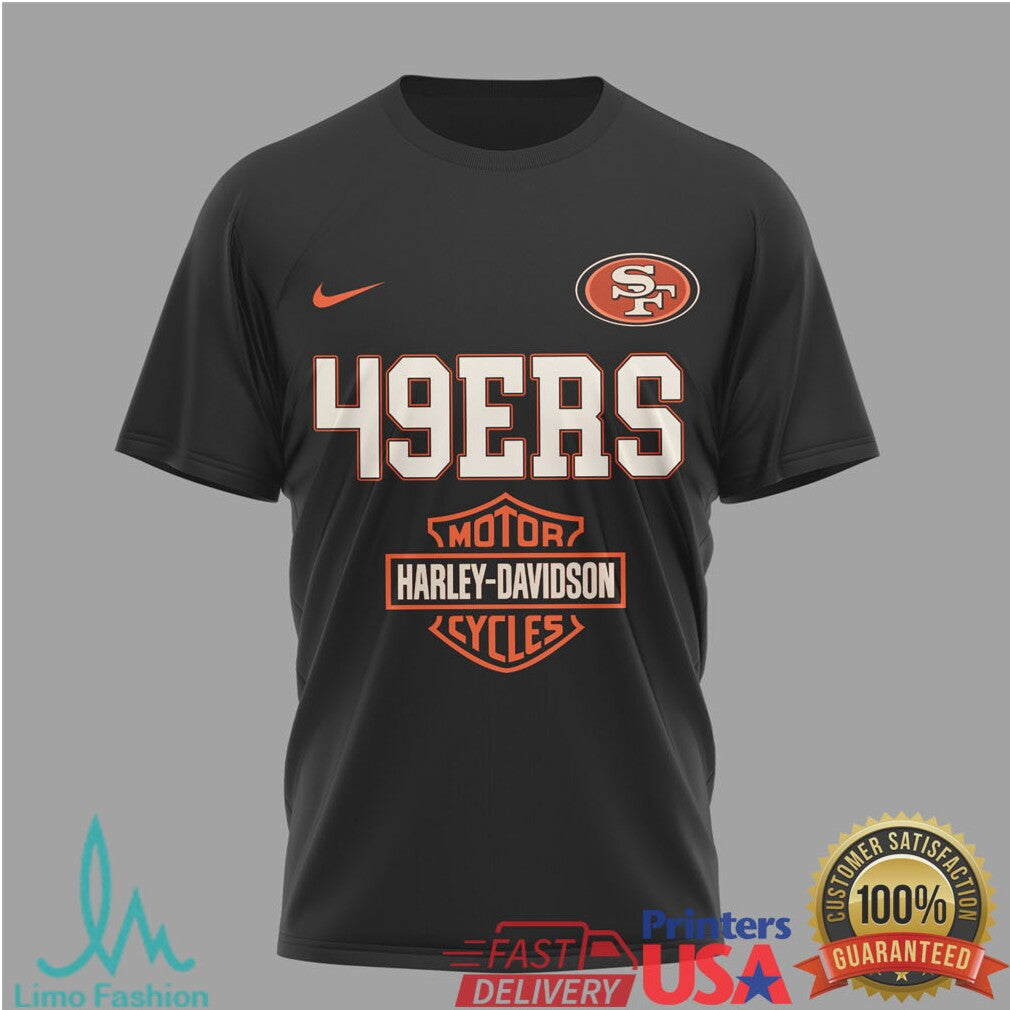 San Francisco 49ers x Harley Davidson “Ride The Legend” Biker Style T Shirt - Limotees LLC
