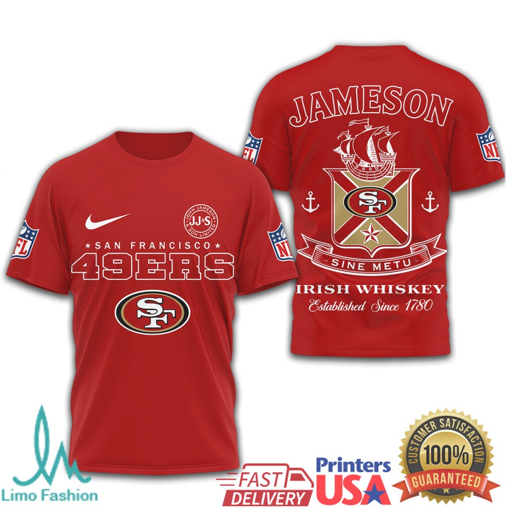 San Francisco 49ers x Jameson Irish Whiskey Sine Metu NFL T Shirt - Limotees LLC