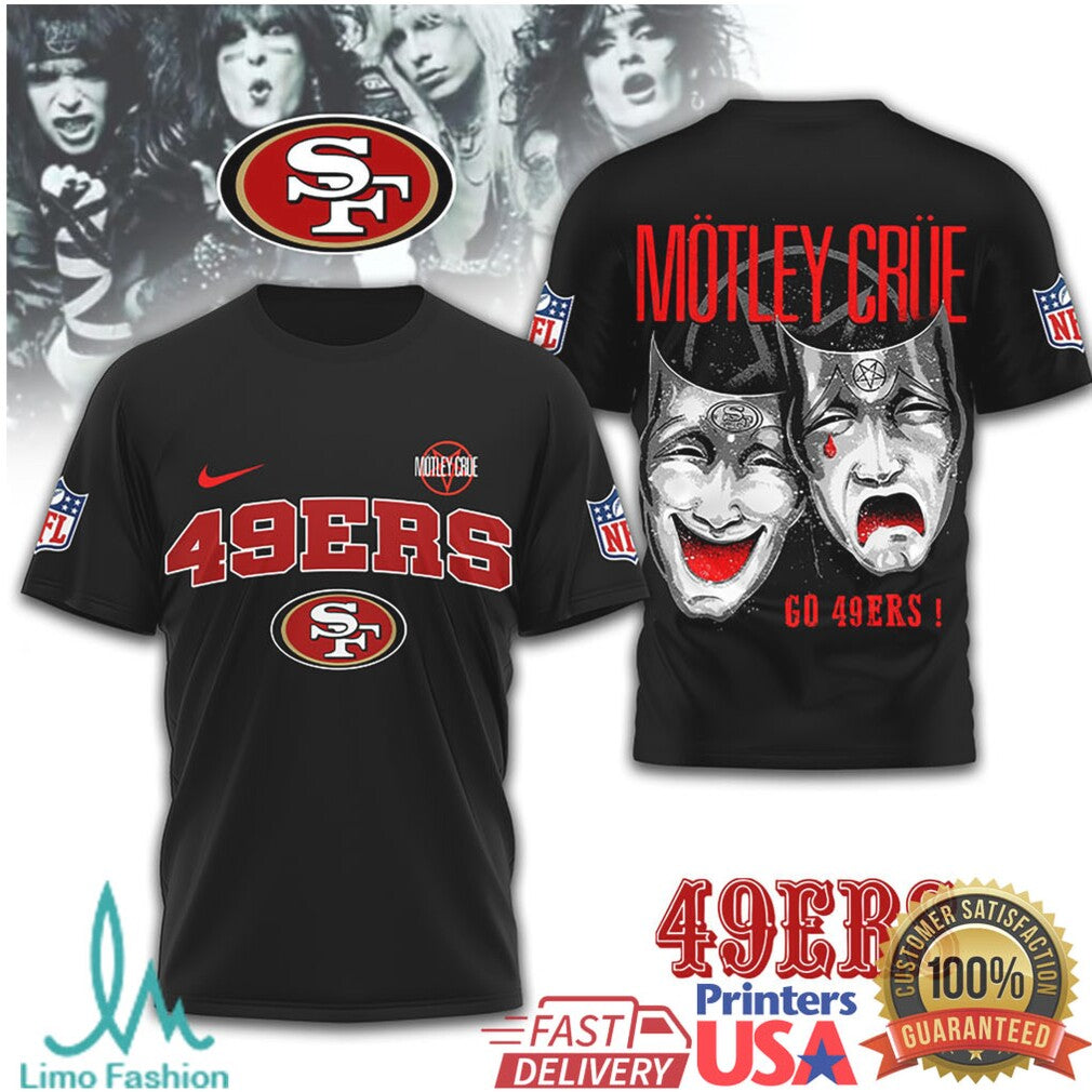 San Francisco 49ers x Mötley Crüe Vintage Style Graphic T Shirt - Limotees LLC