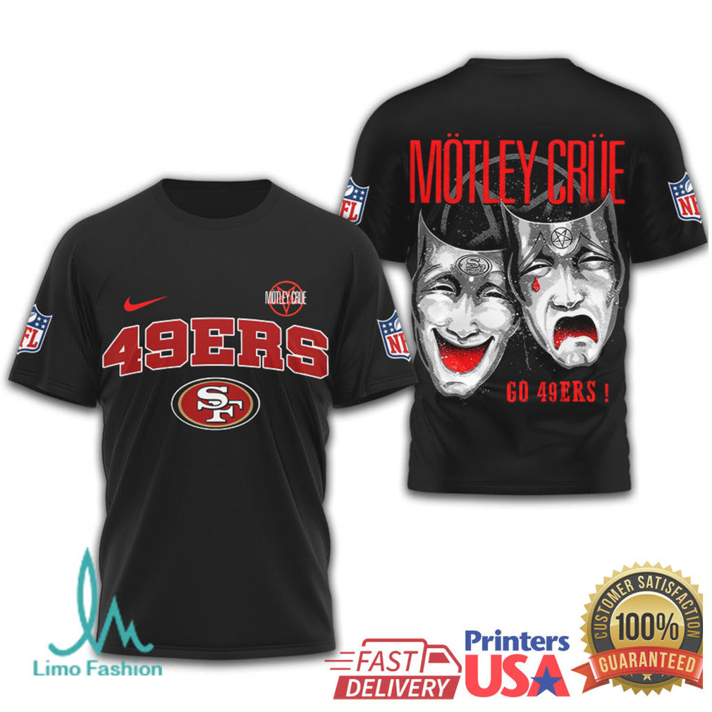 San Francisco 49ers x Mötley Crüe Vintage Style Graphic T Shirt - Limotees LLC