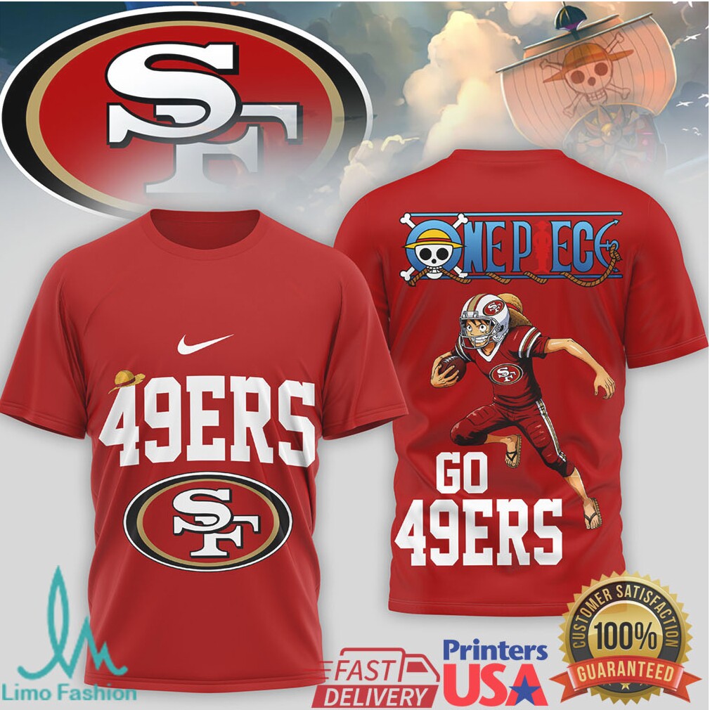 San Francisco 49ers x One Piece Luffy King of Pirates T Shirt - Limotees LLC