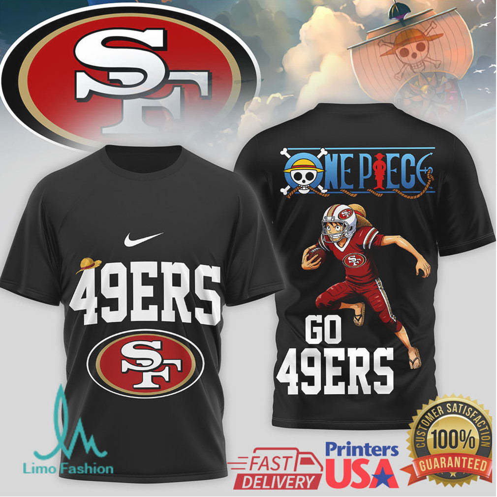 San Francisco 49ers x One Piece Luffy King of Pirates T Shirt - Limotees LLC