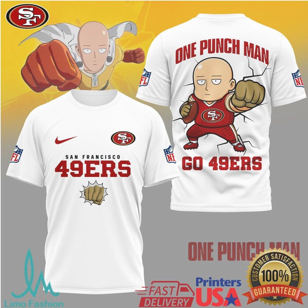 San Francisco 49ers x One Punch Man Saitama NFL Fan Shirt - Limotees LLC