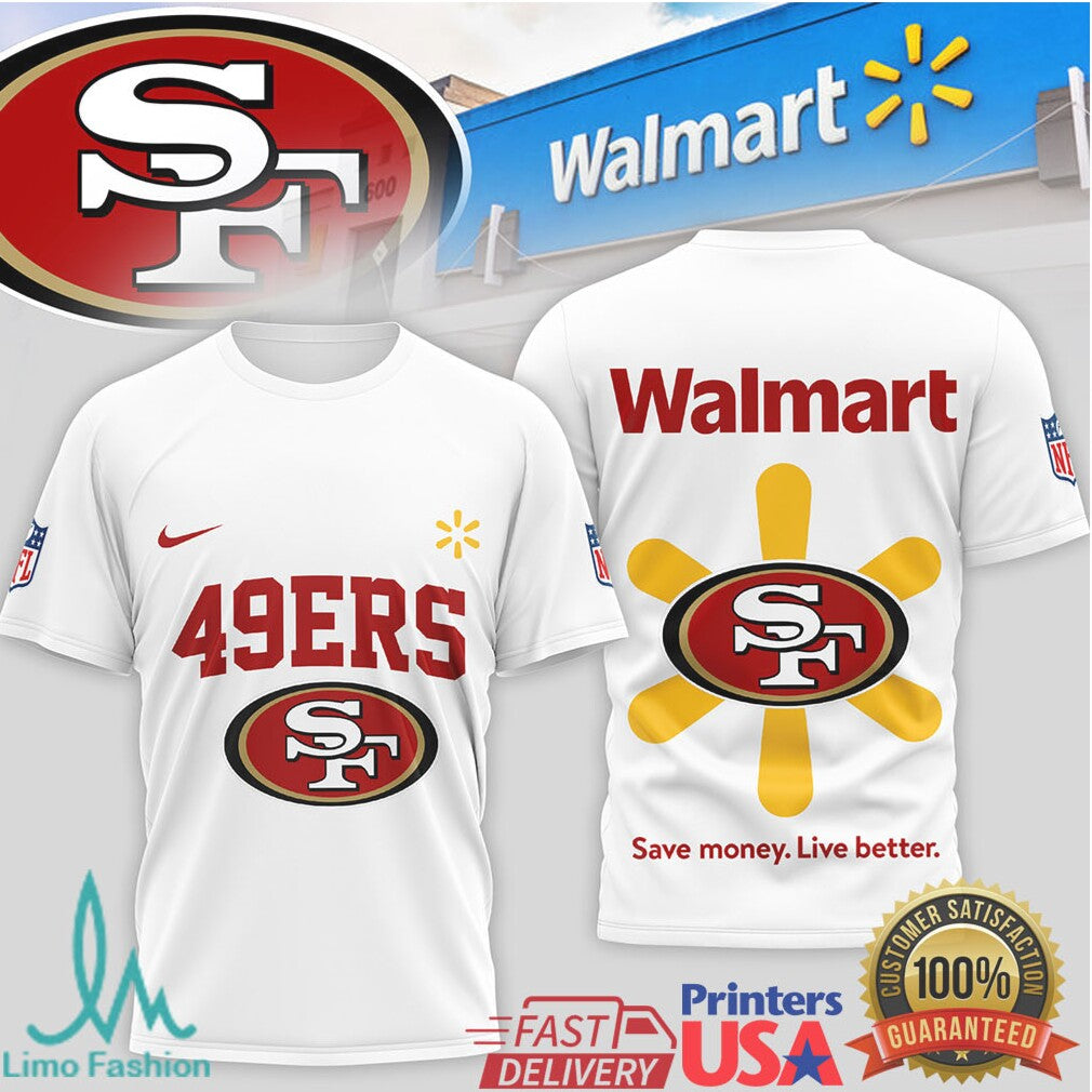 San Francisco 49ers x Walmart Spark Shield Collaboration Fan T Shirt - Limotees LLC