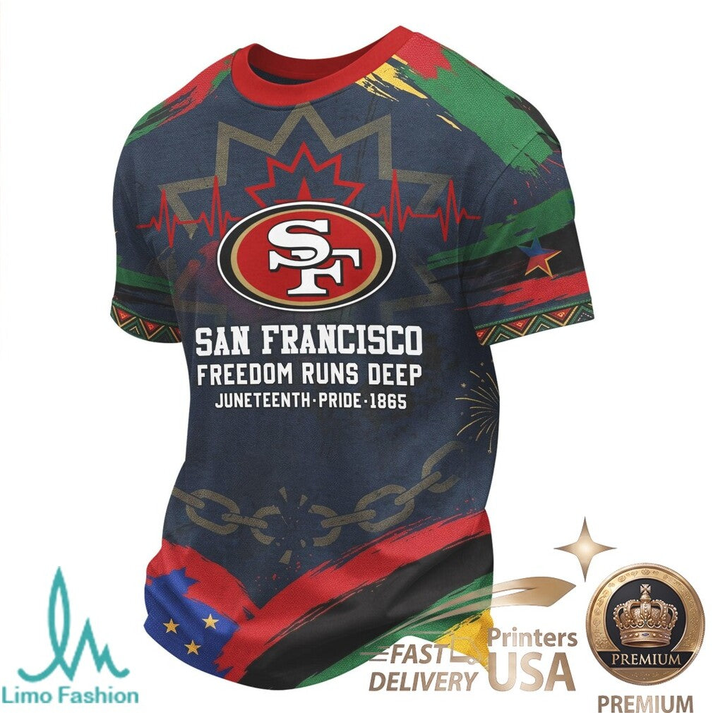 San Francisco Football Juneteenth Freedom Day Bleed Red T Shirt - Limotees LLC